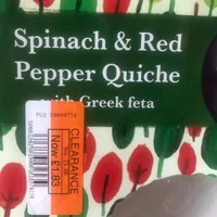 Spinach & red pepper quiche