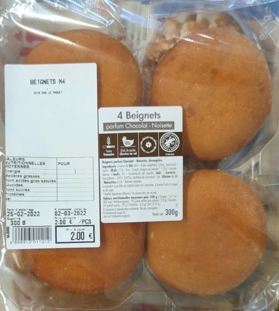 4 Beignets parfum Chocolat-Noisettes