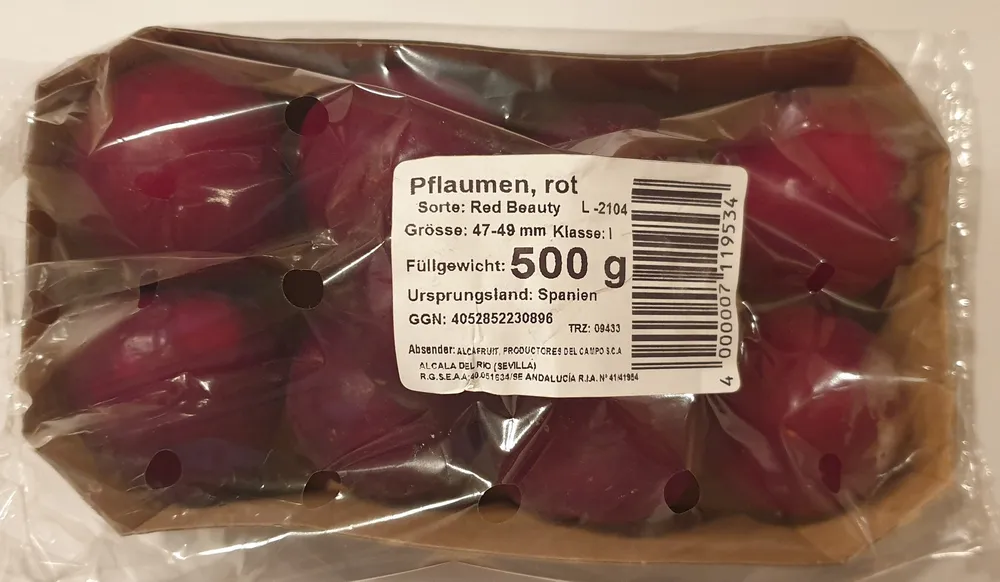 Pflaumen, rot, Sorte: Red Beauty