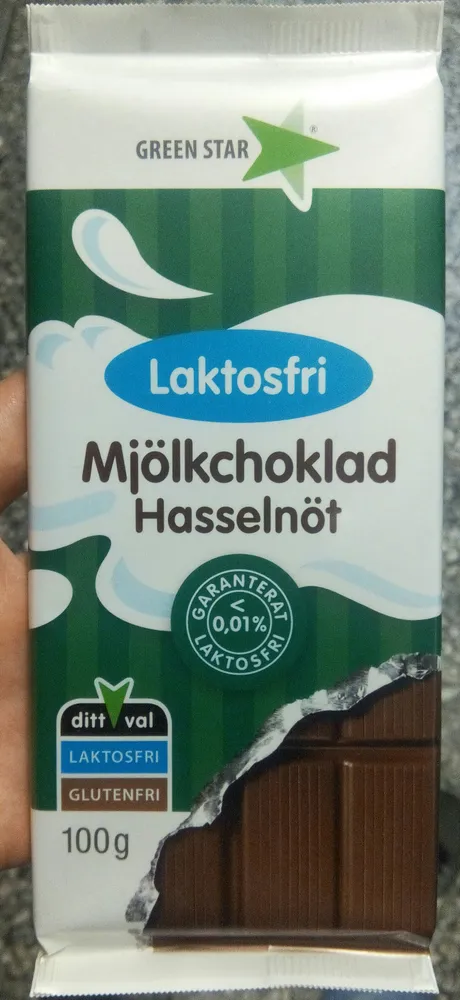 Laktosfri mjölkchoklad hasselnöt