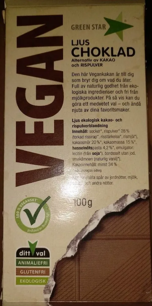 Ljus choklad vegan