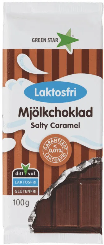 Green Star Melkesjokolade Salty Caramel Laktosefri
