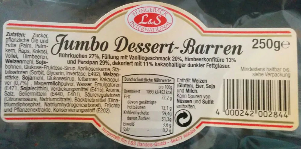 Jumbo Dessert Barren