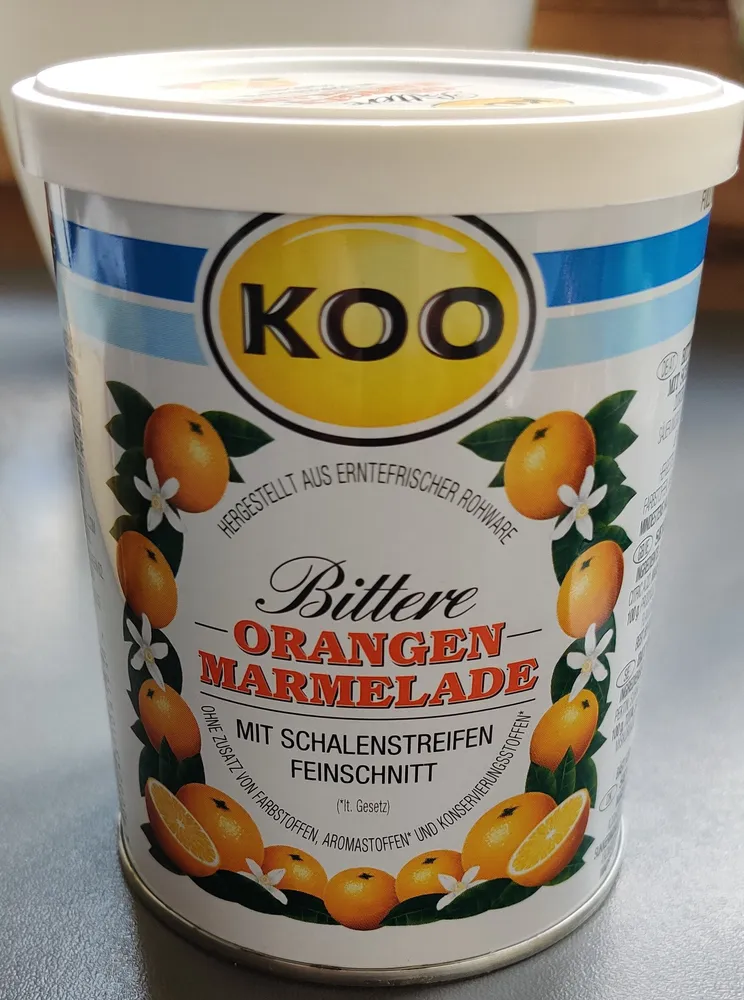 Bittere Orangenmarmelade mit Schalenstreifen, Feinschnitt