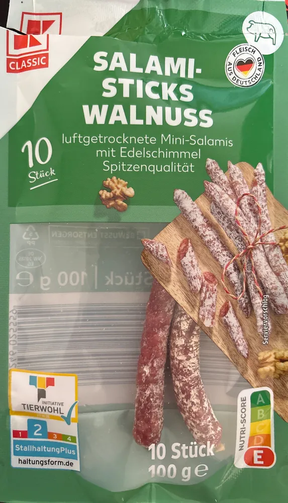 Salami-Sticks Walnuss