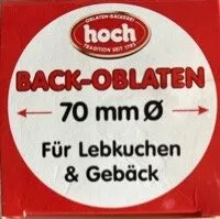 Back-Oblaten 70mm