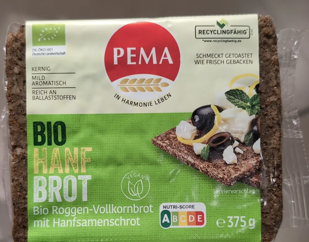 BIO HANF BROT Bio Roggen-Vollkornbrot mit Hanfsamenschrot