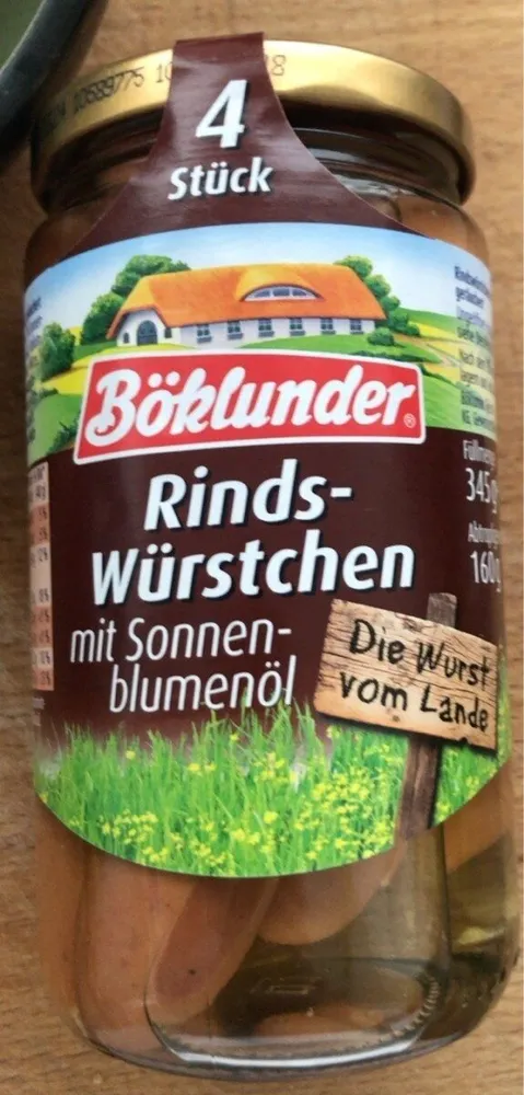Rindswürstchen mit Sonnenblumenöl