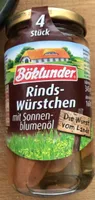 Rindswürstchen mit Sonnenblumenöl