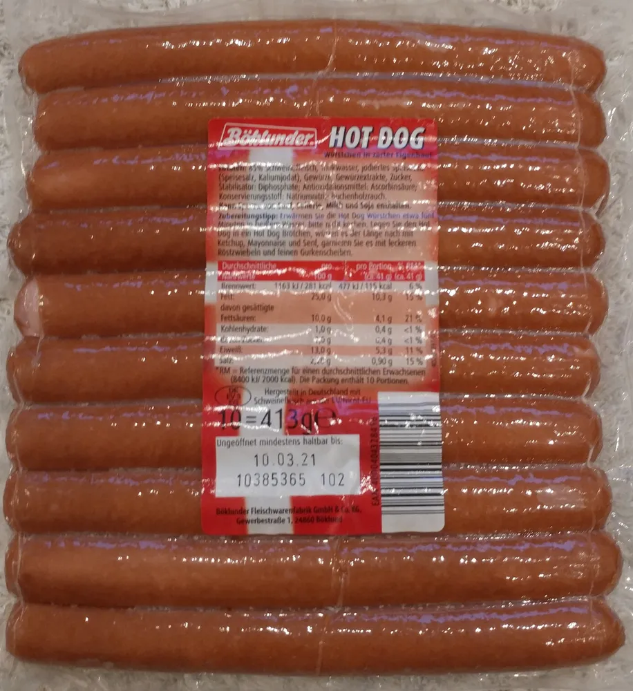 Hot Dog Würstchen in zarter Eigenhaut