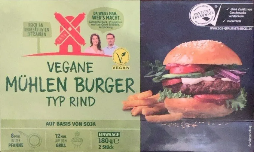 Vegane Mühlen Burger typ rind