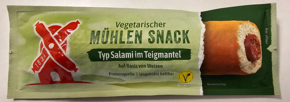 Vegetarischer Mühlen Snack im Teigmantel