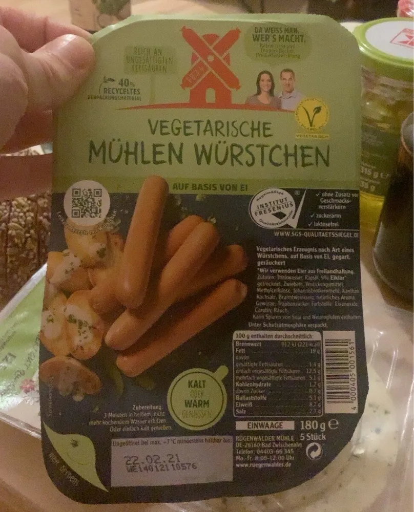 Vegetarische Mühlen Würstchen