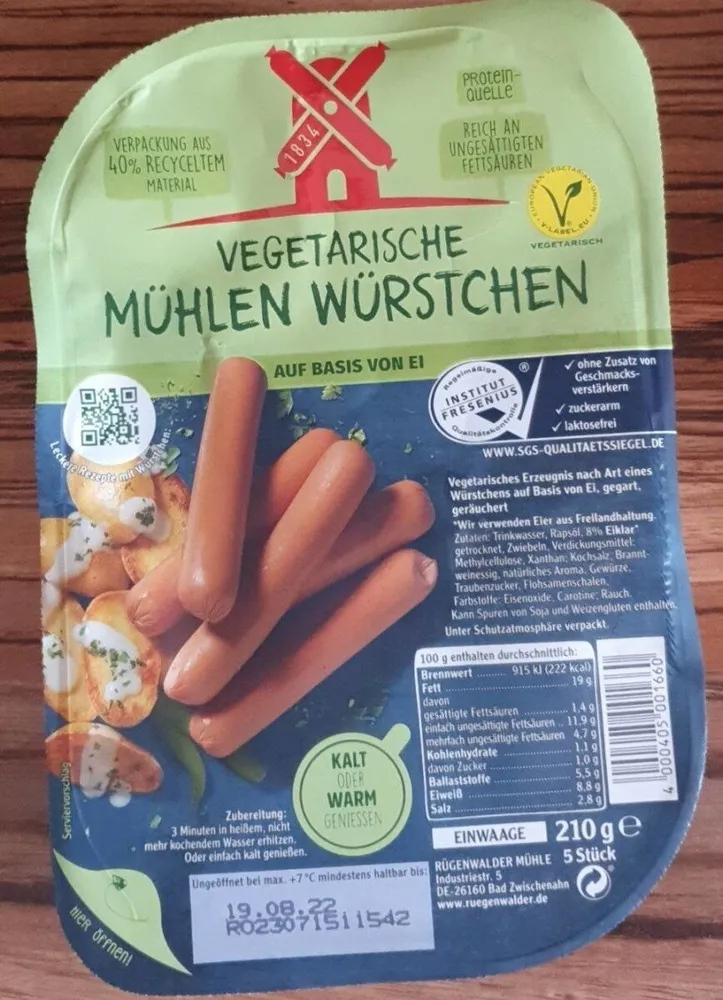 Vegetarische Mühlen Würstchen