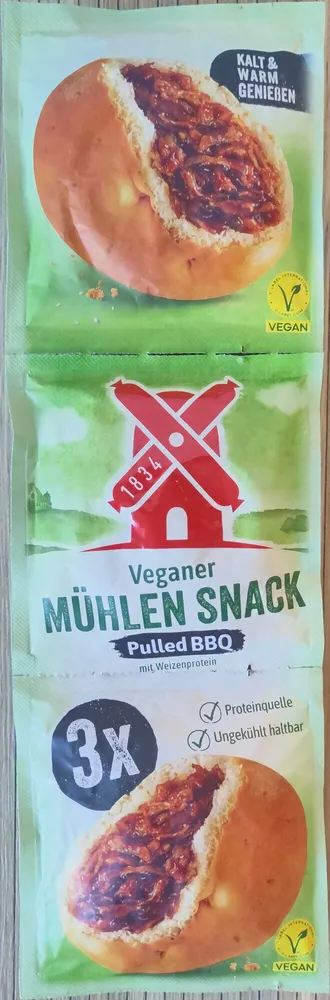Veganer Mühlen Snack Pulled BBQ