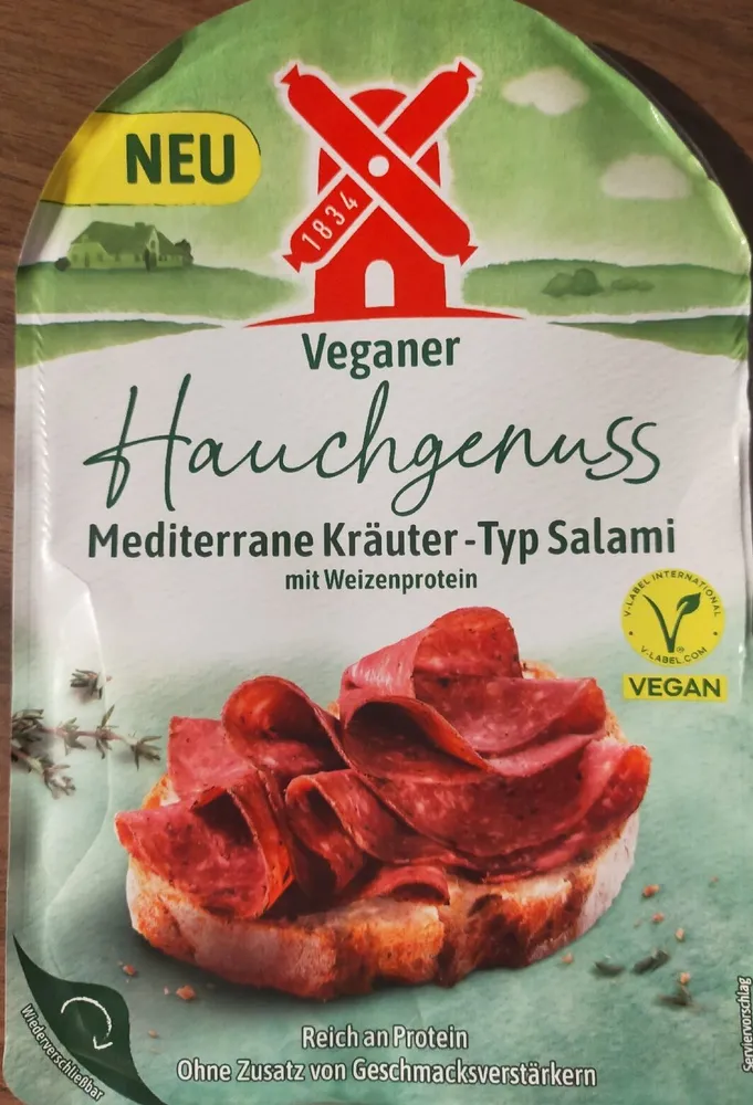 Veganer Hauchgenuss Mediterrane Kräuter-Typ Salami