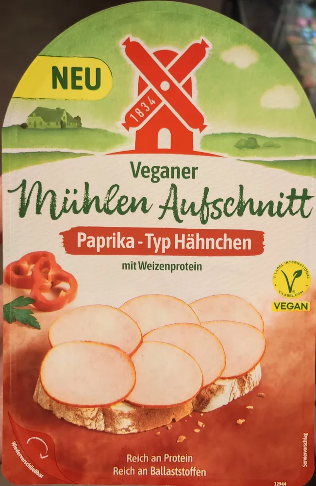 Veganer Mühlenaufschnitt Paprika - Typ Hähnchen