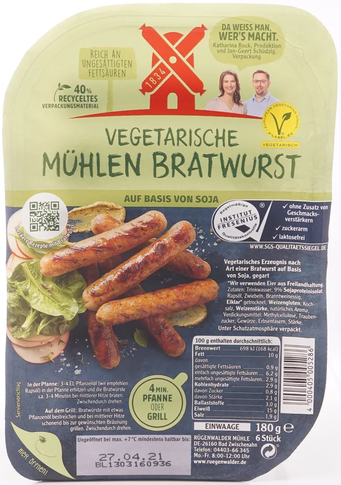 Vegetarische Mühlen Bratwurst