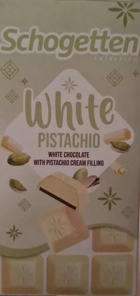 White PISTACHIO WHITE CHOCOLATE WITH PISTACHIO CREAM FILLING