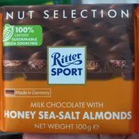 Milk chocolate with honey sea salt almonds