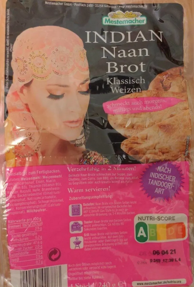Indian Naan Brot Klassisch Weizen