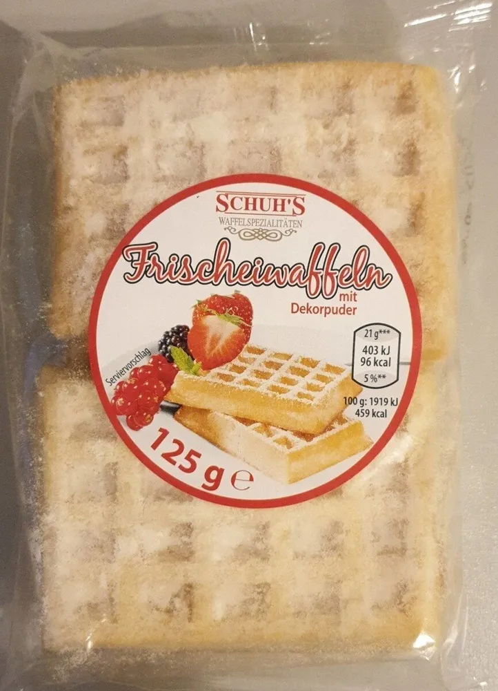 Frischeiwaffeln mit Dekorpuder