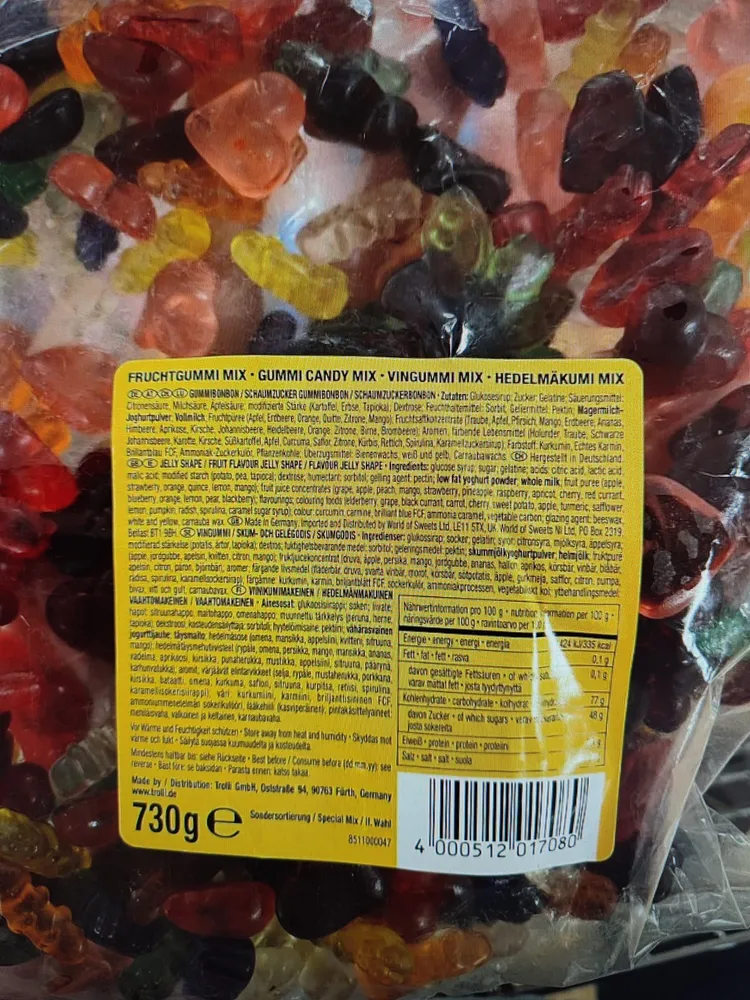 Fruchtgummi-Mix, Sondersortierung, II. Wahl [Gummispinnen]