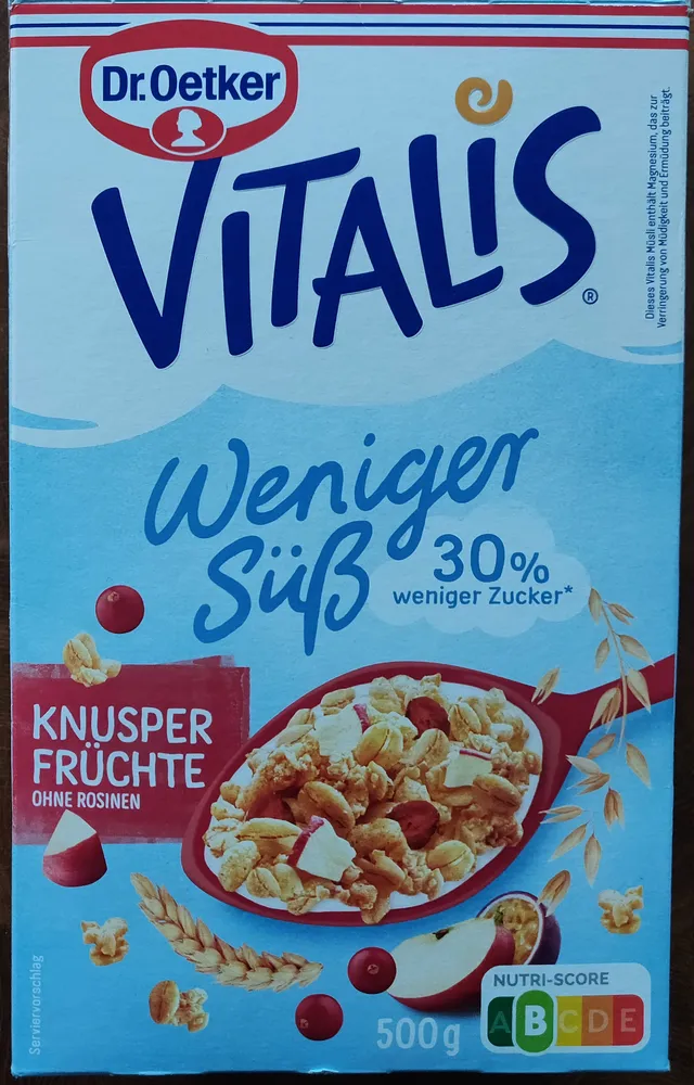Vitalis Müsli weniger süß - Knusper Früchte
