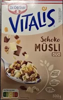Vitalis SchokoDuomüsli mit Vollmilch- und weißer Schokolade