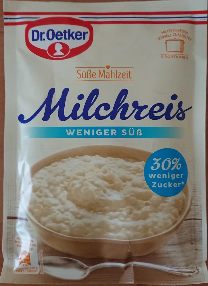 Milchreis weniger süß