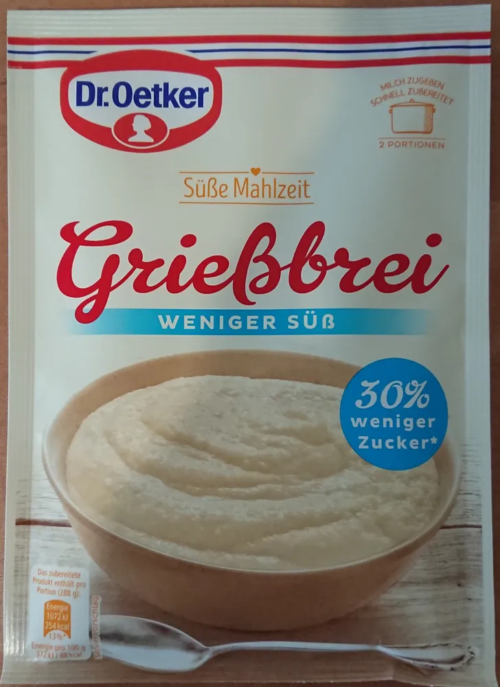 Süße Mahlzeit Grießbrei WENIGER SÜß