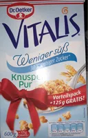 Dr. Oetker Vitalis Weniger Süß Knusper Pur, 725 G