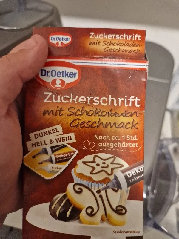 Zuckerschrift mit Schokoladengeschmack