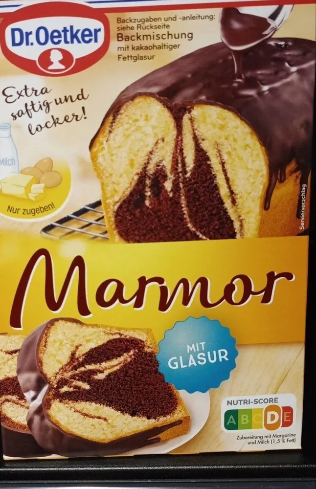 Backmischung Marmor mit Glasur