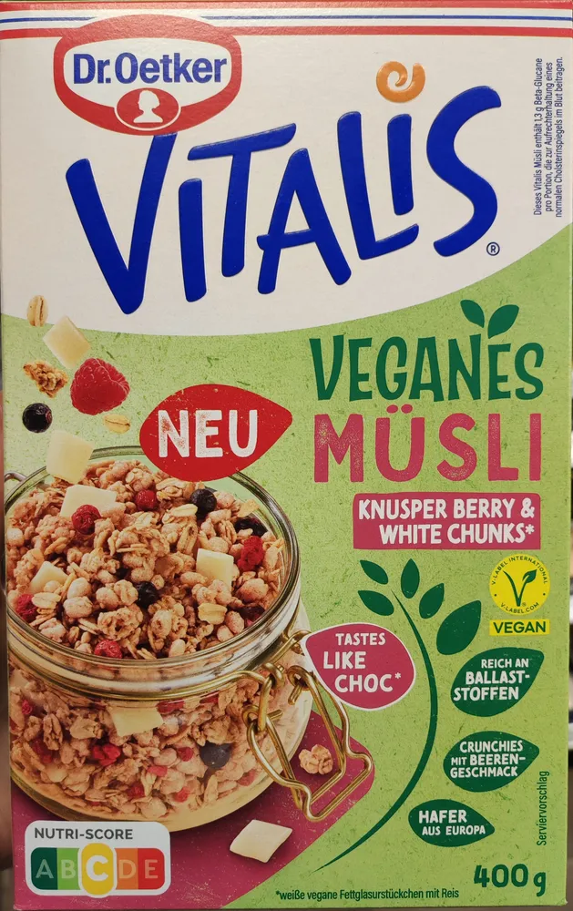Vitalis Veganes Müsli Knusper Berry & White Chunks