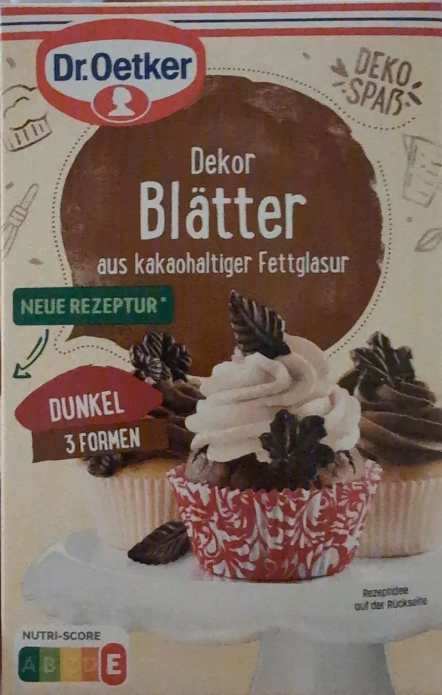 Dekor Blätter aus kakaohaltiger Fettglasur