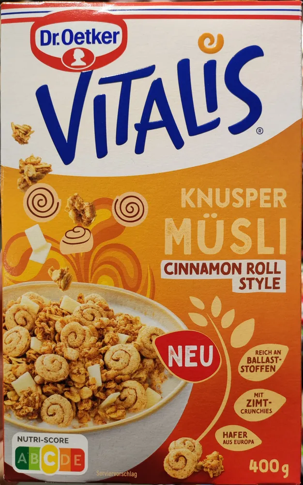 Vitalis Knusper Müsli Cinnamon Roll Style