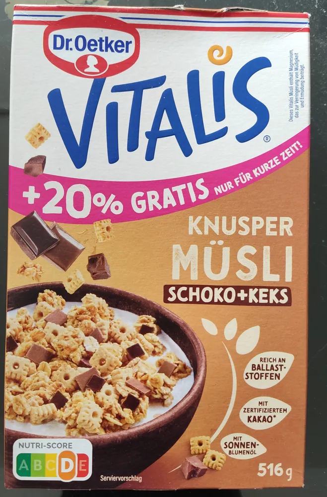 Vitalis KNUSPER MÜSLI SCHOKO+KEKS