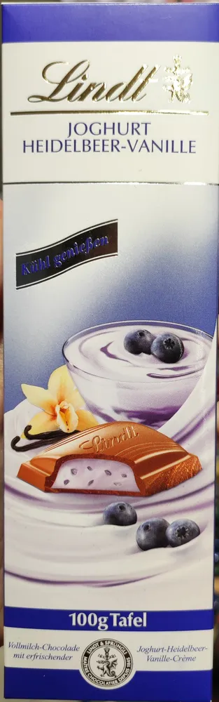 Joghurt Heidelbeer-Vanille Vollmilchschokolade