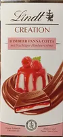 Lindt Creation Himbeer Panna Cotta 4000539113246 Vollmilch-Schokolade mit Himbeer-Füllung (9%) auf Sahne-Crème (28%). Menge: 150 g