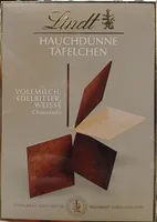 Hauchdünne Täfelchen Vollmilch, Edelbitter, Weiss