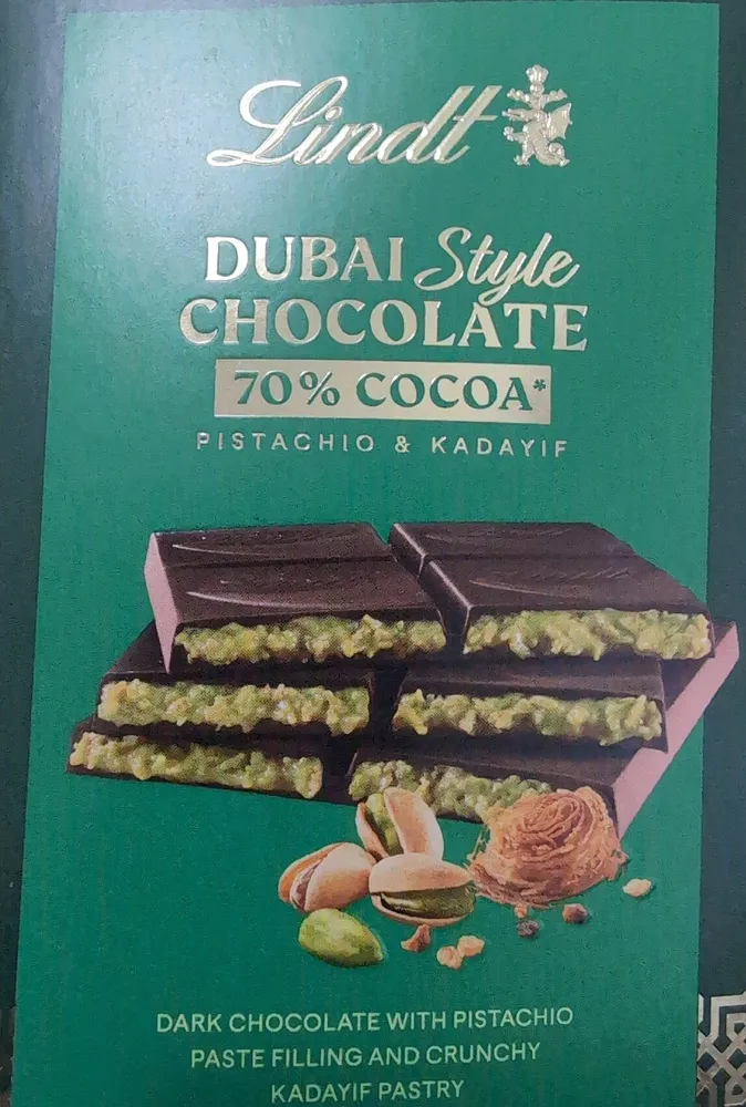 Dubai Style Chocolate 70% Cocoa Pistachio & Kadayif