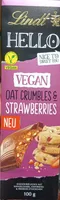 Lindt Vegan oat crumbles & strawberries 4000539245602 Kakaoerzeugnis mit Hafermehl, Hirsesirup-Pulver, Mandelmark, Erdbeercrunchies und Gebäckstückchen (4%)