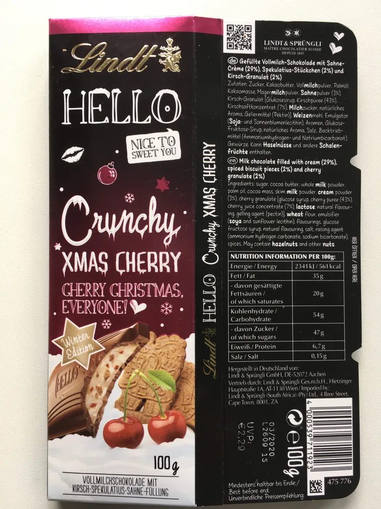 Lindt HELLO XMAS Cherry