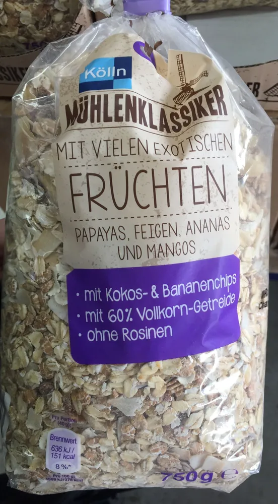Muesli Classique aux fruits exotiques - Papayes, figues, ananas & mangues