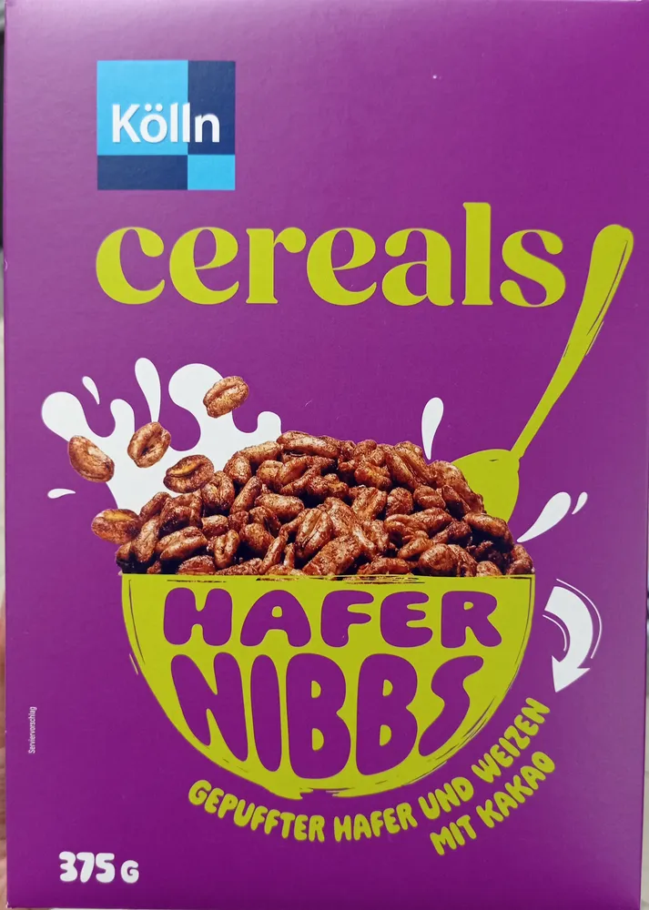 Nibbs gepuffter Hafer und Weizen mit Kakao