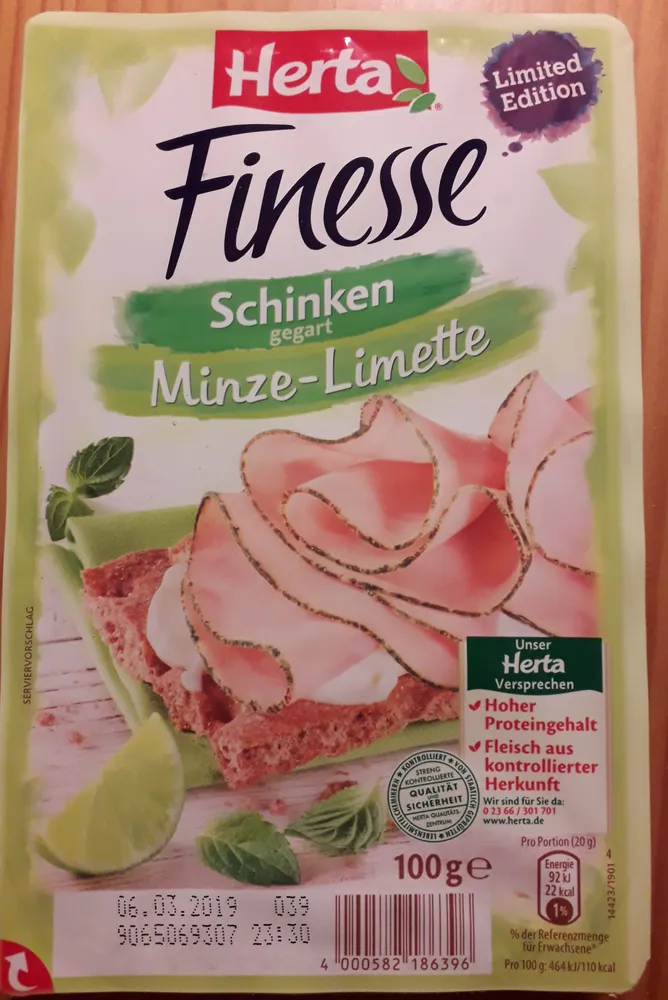 Finesse Schinken gegart Minze-Limette