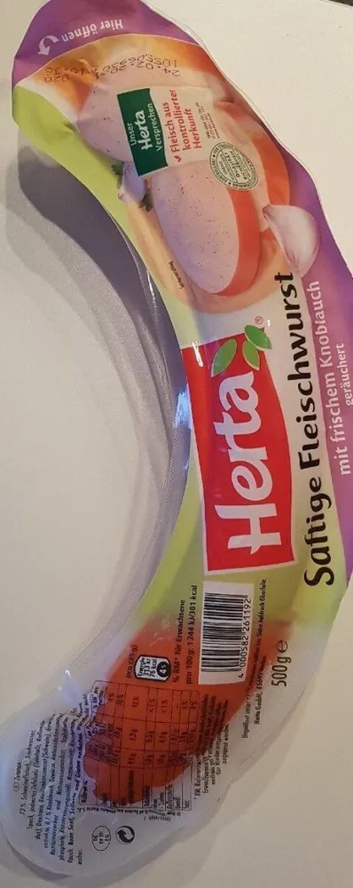Wurst Fleischwurst mit frischem Knoblauch
