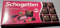 Edel-Zartbitterschokolade mit Cranberryfüllung