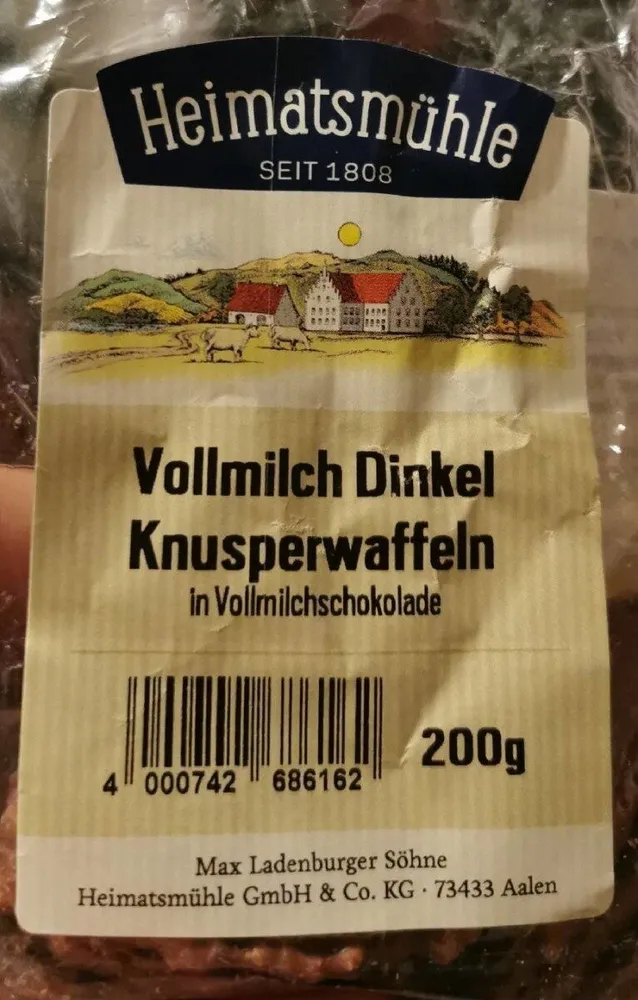 Vollmilch Dinkel Knusperwaffel in Vollmilchschokolade